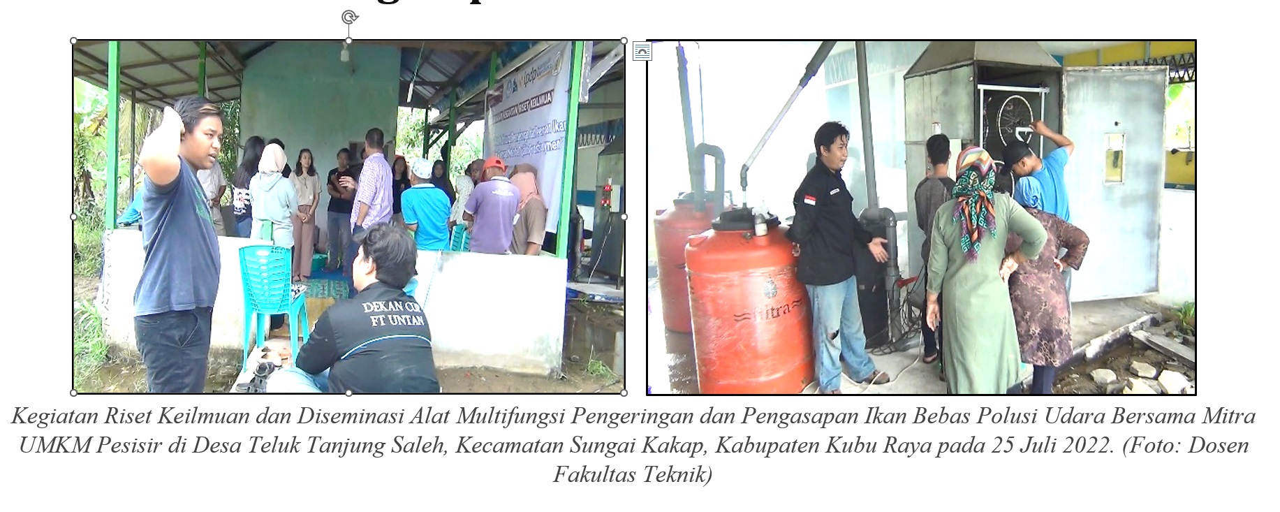 Tingkatkan Ekonomi UMKM Pesisir Desa Tanjung Saleh Melalui Alat Multifungsi Pengeringan dan Pengasapan Ikan Bebas Polusi Udara